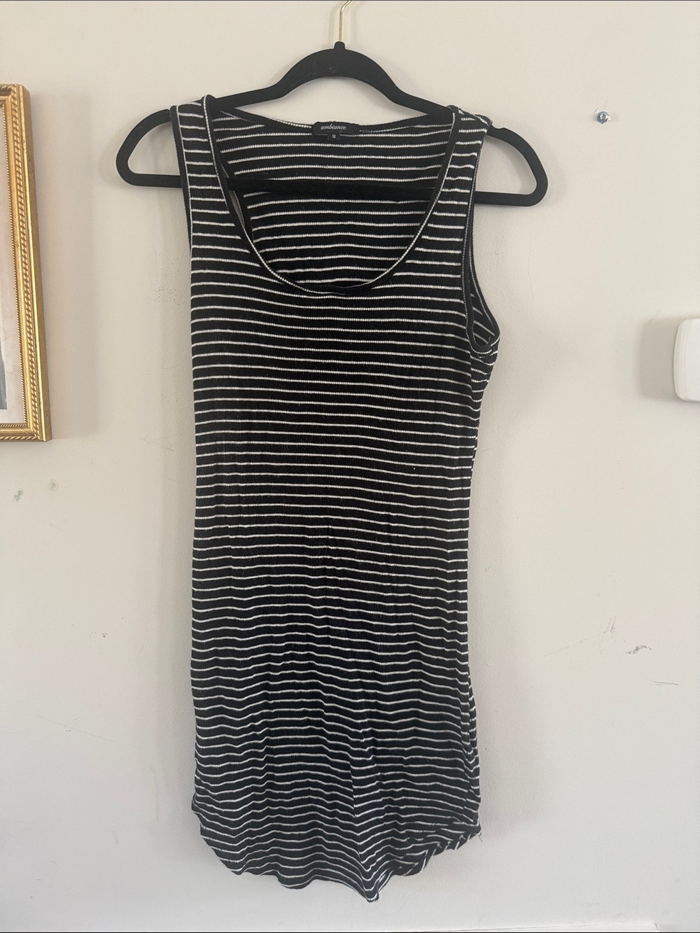 Ambiance Black and White Striped Tank Dress